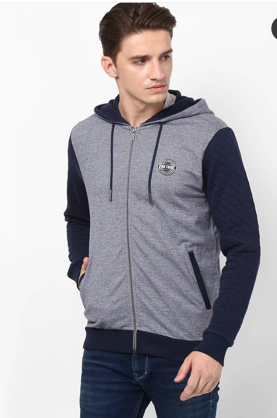 ARA CLOTHING ARTICLE #7704 -  Stylish Two-Tone Zip-Up Hoodie for Casual modern Comfort.