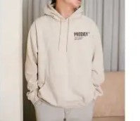 ARA CLOTHING ARTICLE #77017-Men's Oversized Beige Graphic Print Pullover Hoodie