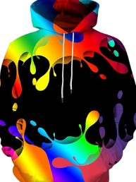 ARA CLOTHING ARTICLE #77025 - Rainbow Paint Splatter 3D Printed Pullover Hoodie