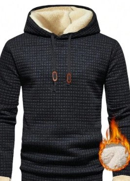 ARA CLOTHING ARTICLE #77023 Men's Thermal Grid-Textured Sherpa-Lined Hoodie
