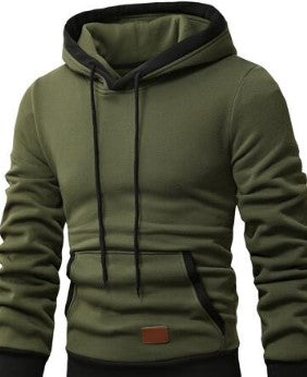 ARA CLOTHING ARTICLE #77021 Men's Slim Fit Olive Green Pullover Hoodie with Contrast Trim
